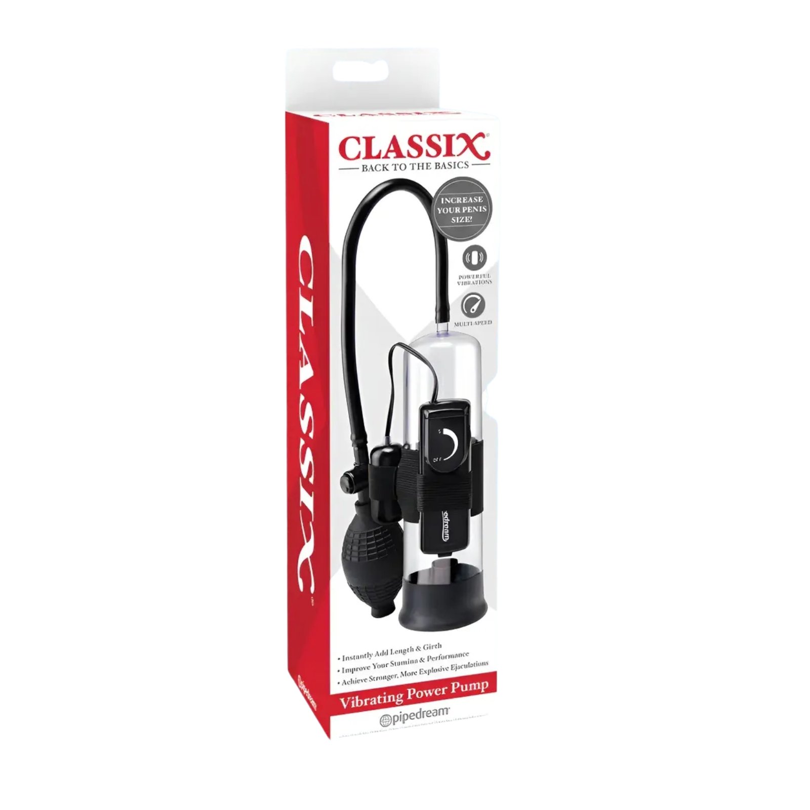 ¡OFERTA! - Bomba de Vacío Vibrante para Pene Recargable - Classix Vibrating Power Pump