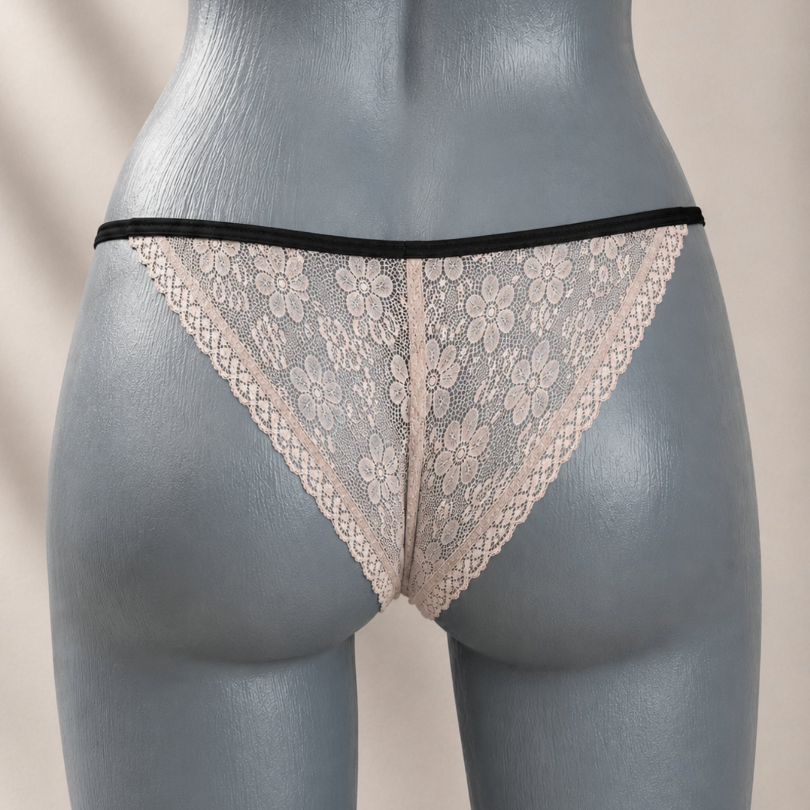 Bikini de Encaje Rosa con Moño Negro Talla XG- Bikini Valeria Rosa Talla XG - Imagen 4