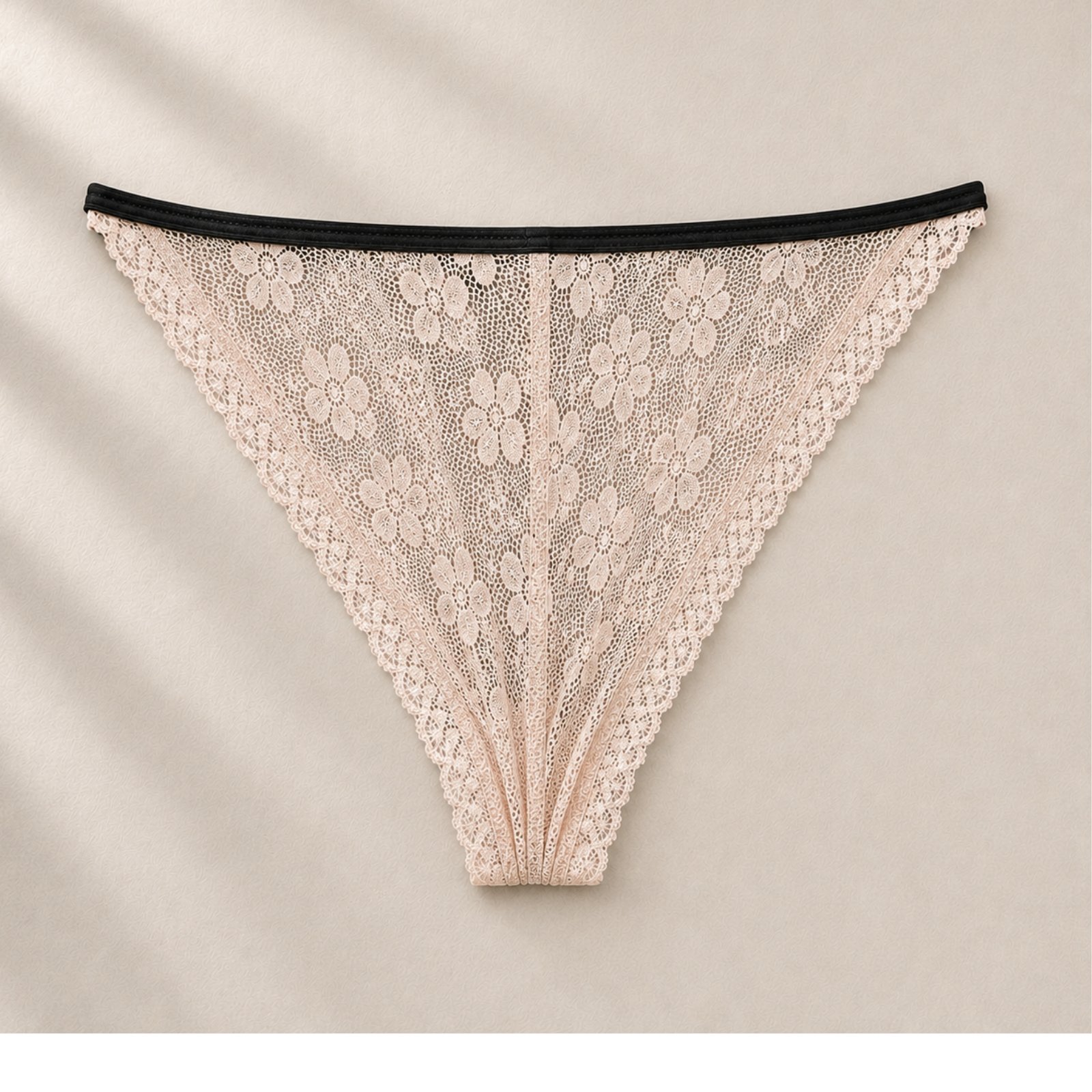 Bikini de Encaje Rosa con Moño Negro Talla XG- Bikini Valeria Rosa Talla XG - Imagen 3