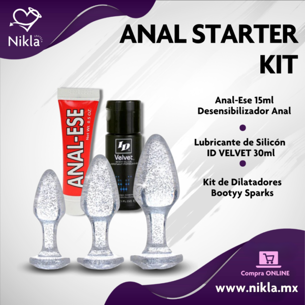 Anal Starter Kit – Plugs Anales + Desensibilizador Anal + Lub de Silicón + Envío Gratis