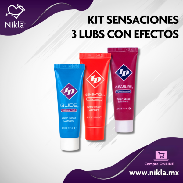 Kit Sensaciones – 3 Lubs de 12ml –  Frío, Natural y Caliente