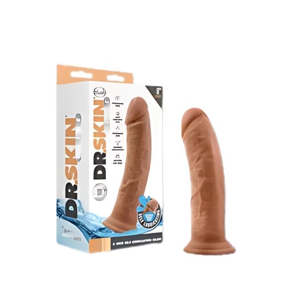 Dr. Skin Glide  8" - Dildo Autolubricante de 20 Grueso Mocha