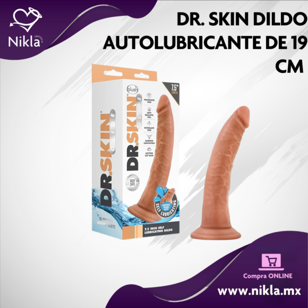 Dr. Skin Glide 7.5" -  Dildo Autolubricante de 18.5 cm