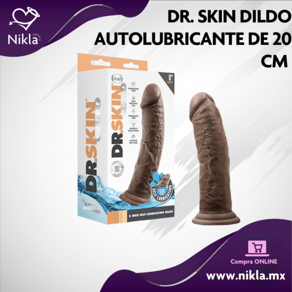 Dr. Skin 8" - Dildo Autolubricante de 20 Grueso