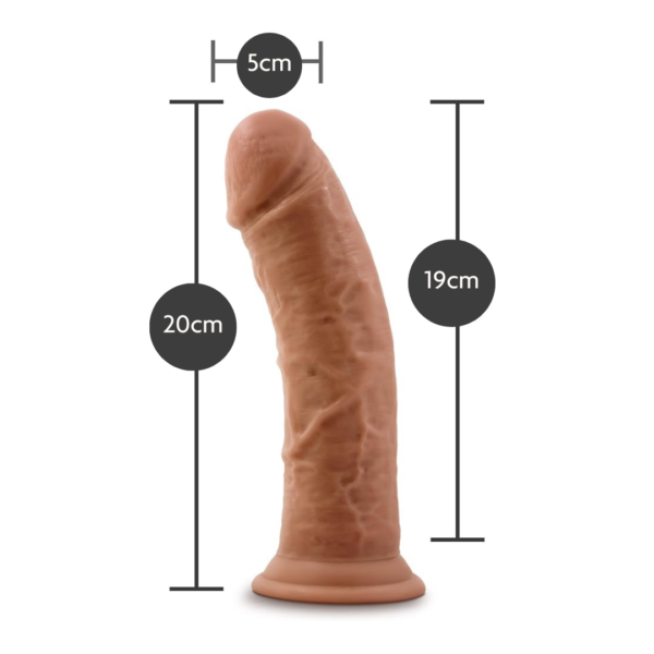 Dr. Skin Glide  8" - Dildo Autolubricante de 20 Grueso Mocha - Imagen 2