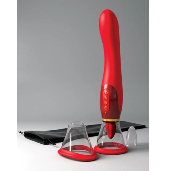Bomba de Succión, Lengua y Dildo Vibrador- Her Ultimate Pleasure Edición Oro 24K - Imagen 4