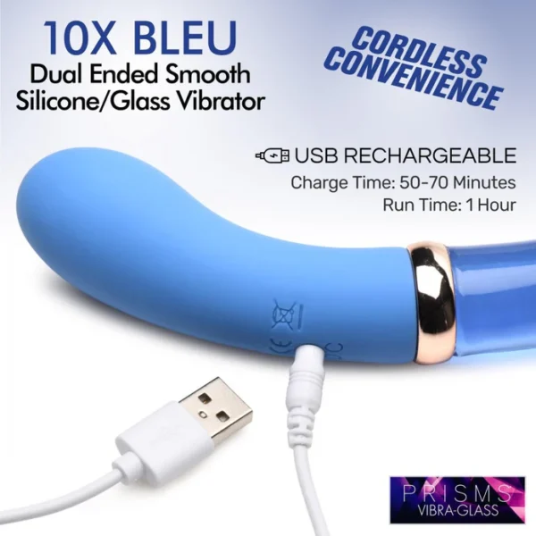10X Bleu - Vibrador de Silicona y Dildo de Vidrio - Imagen 5