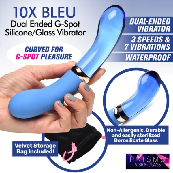 10X Bleu - Vibrador de Silicona y Dildo de Vidrio - Imagen 6