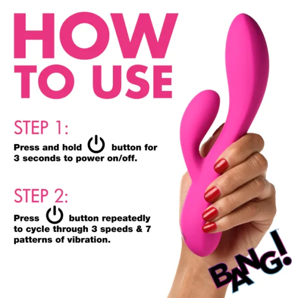 BANG! Flexible 10X Vibrating Rabbit - Vibrador Doble - Imagen 8