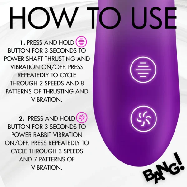 BANG! Flexible 10X Vibrating Rabbit - Vibrador Doble - Imagen 7