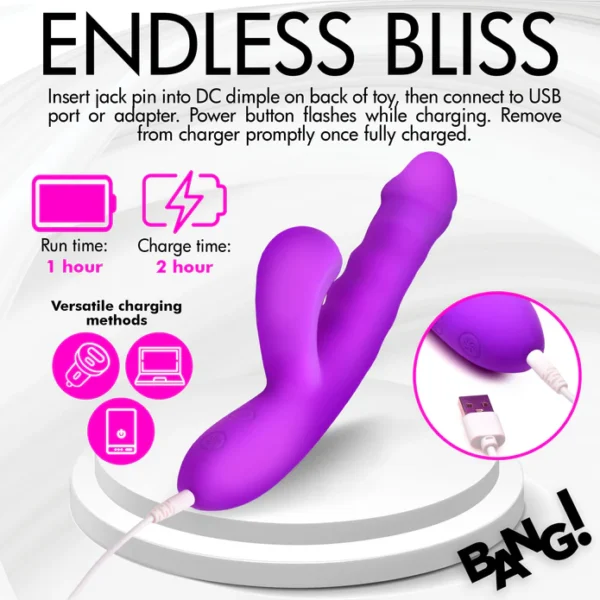 BANG! Flexible 10X Vibrating Rabbit - Vibrador Doble - Imagen 6