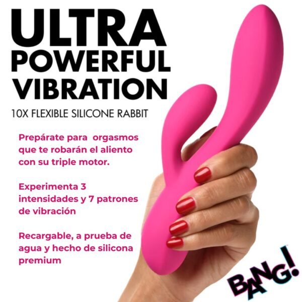 BANG! Flexible 10X Vibrating Rabbit - Vibrador Doble - Imagen 4