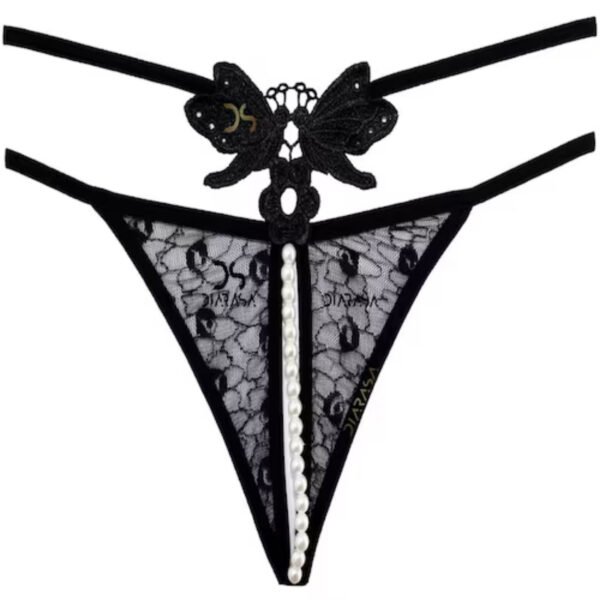 Tanga con Perlas Negra