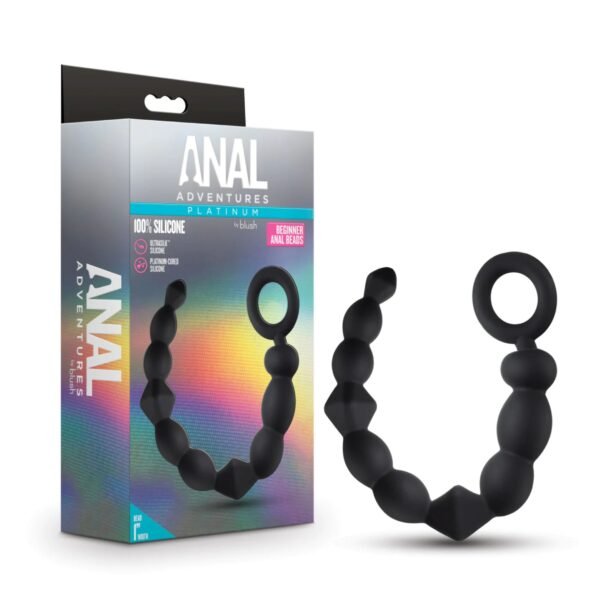 Silicone Beginner Anal Beads - Anal Adventures Platinum - Bolas Anales