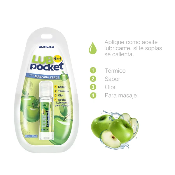 Lubricante Blinlab Lub Pocket 4 en 1 – Manzana Verde