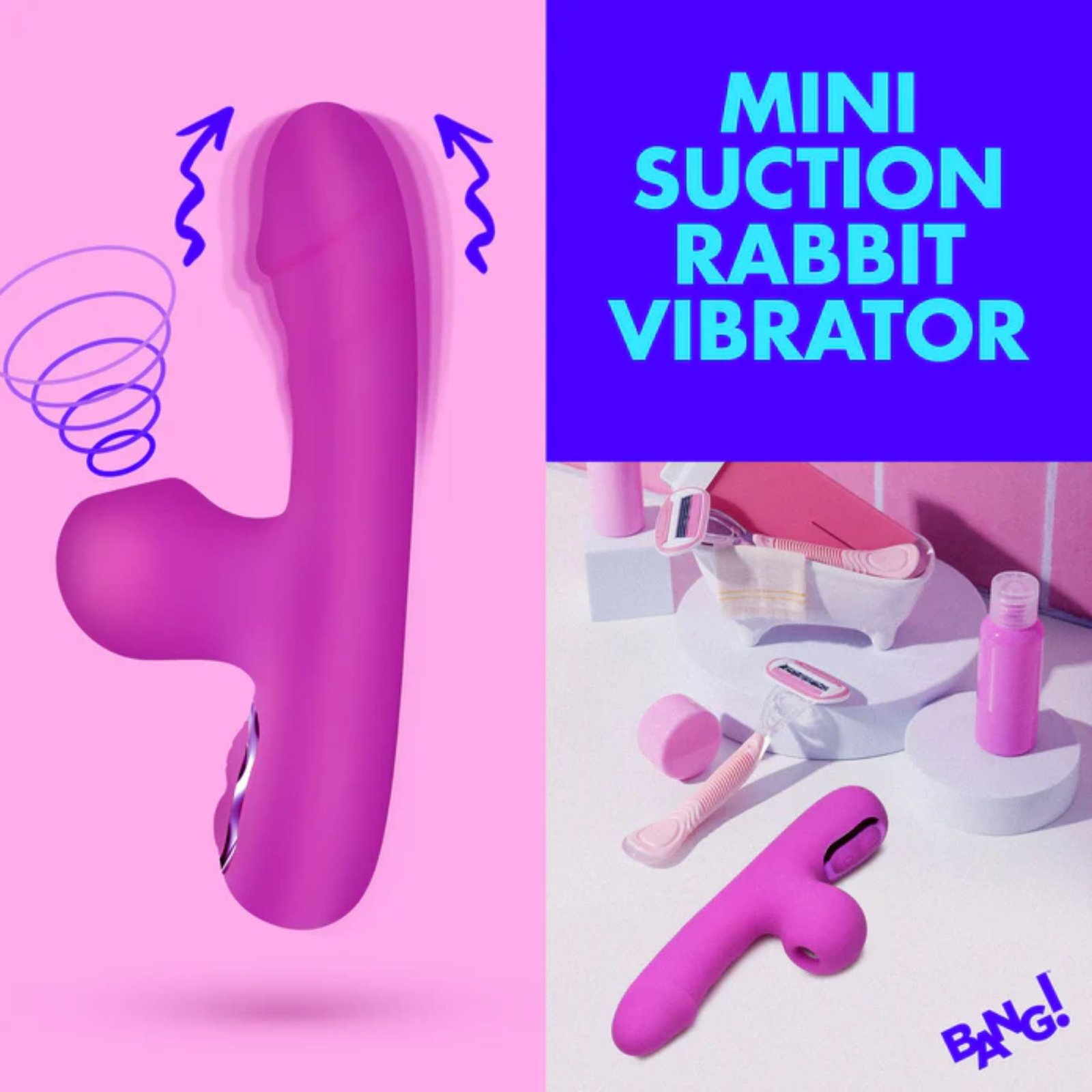 ¡BANG! Mini Vibrador de Succión Rabbit – Morado - Imagen 3