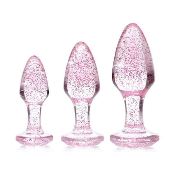 Booty Sparks Pink Glitter Gem – Set de Plugs Anales Rosa