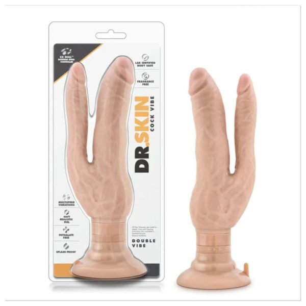Dr. Skin Cock Vibes Beige – Doble Penetración