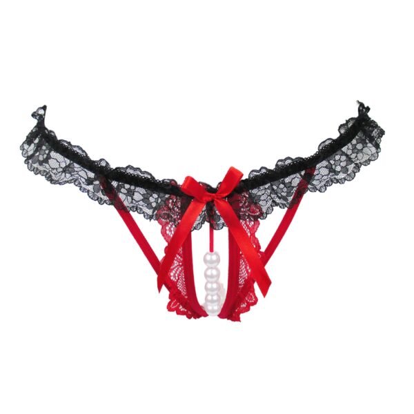 Panty con Perlas 02 –Tanga de Estimulación y Encaje