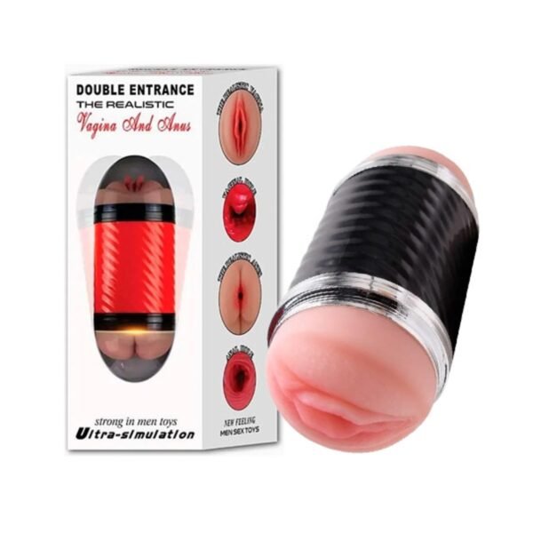 Masturbador Masculino Tipo Linterna de Doble Entrada – Double Entrance Vagina y Ano