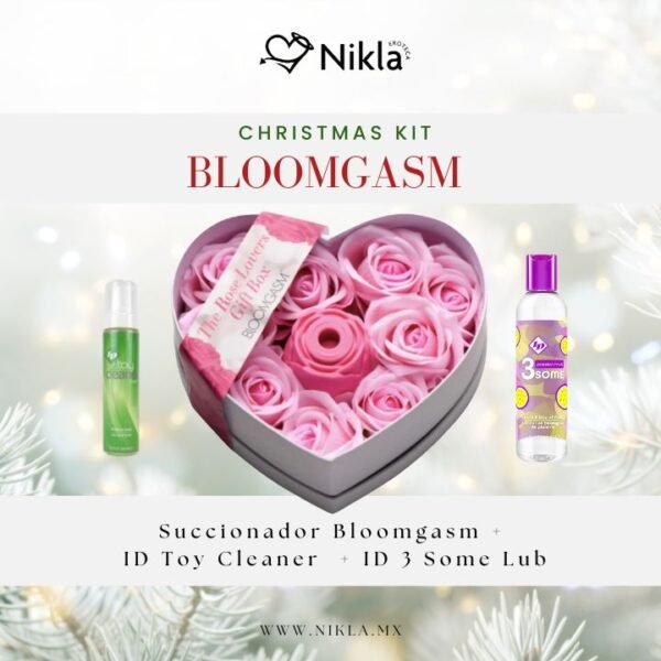 Kit Bloomgasm The Rose Lovers Gift Box – Kit Succionador + Lubricante 3 en 1 + Limpiador ID