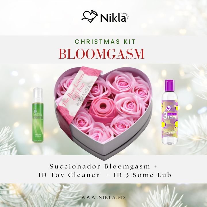 Kit Bloomgasm The Rose Lovers Gift Box - Kit Succionador + Lubricante 3 en 1 + Limpiador ID