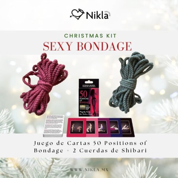 Kit Sexy Bondage – 2 cuerdas + Cartas 50 Positions of Bondage