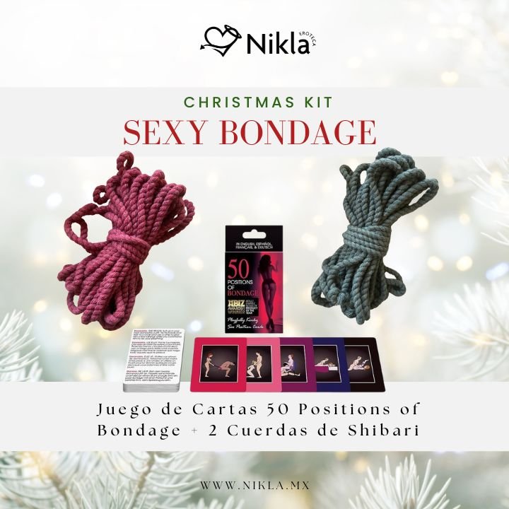 Kit Sexy Bondage - 2 cuerdas + Cartas 50 Positions of Bondage
