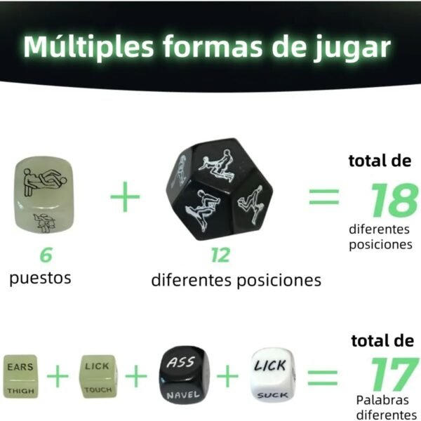 Dados Para Adultos – Set Erótico de 6 Piezas Multicolor