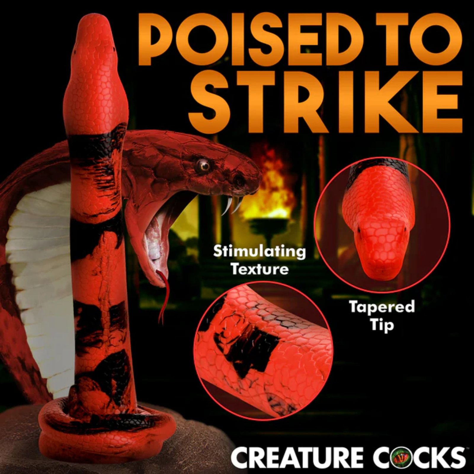 Dildo de Serpiente - King Cobra - Large 14" Long Silicone Dong - Imagen 5
