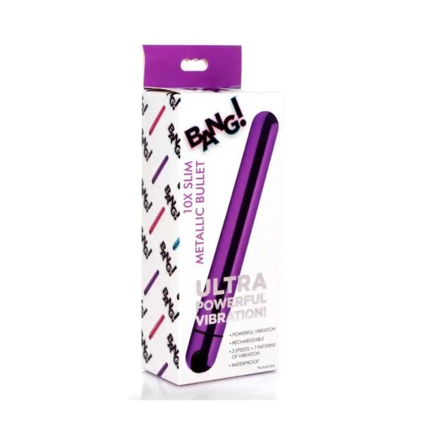 BANG! 10X Slim Metallic Bullet Morada – Vibrador recargable
