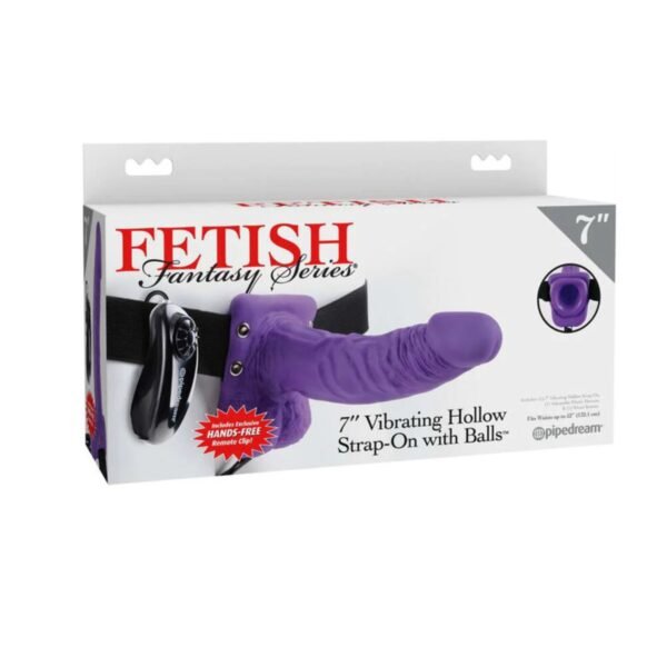 Fetish Fantasy Series – 7″ Vibrating Hollow Strap-On With Balls
