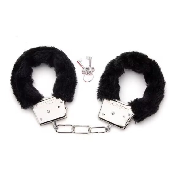 Furry HandCufss- Esposas Meálicas con Pelaje Negro Removible