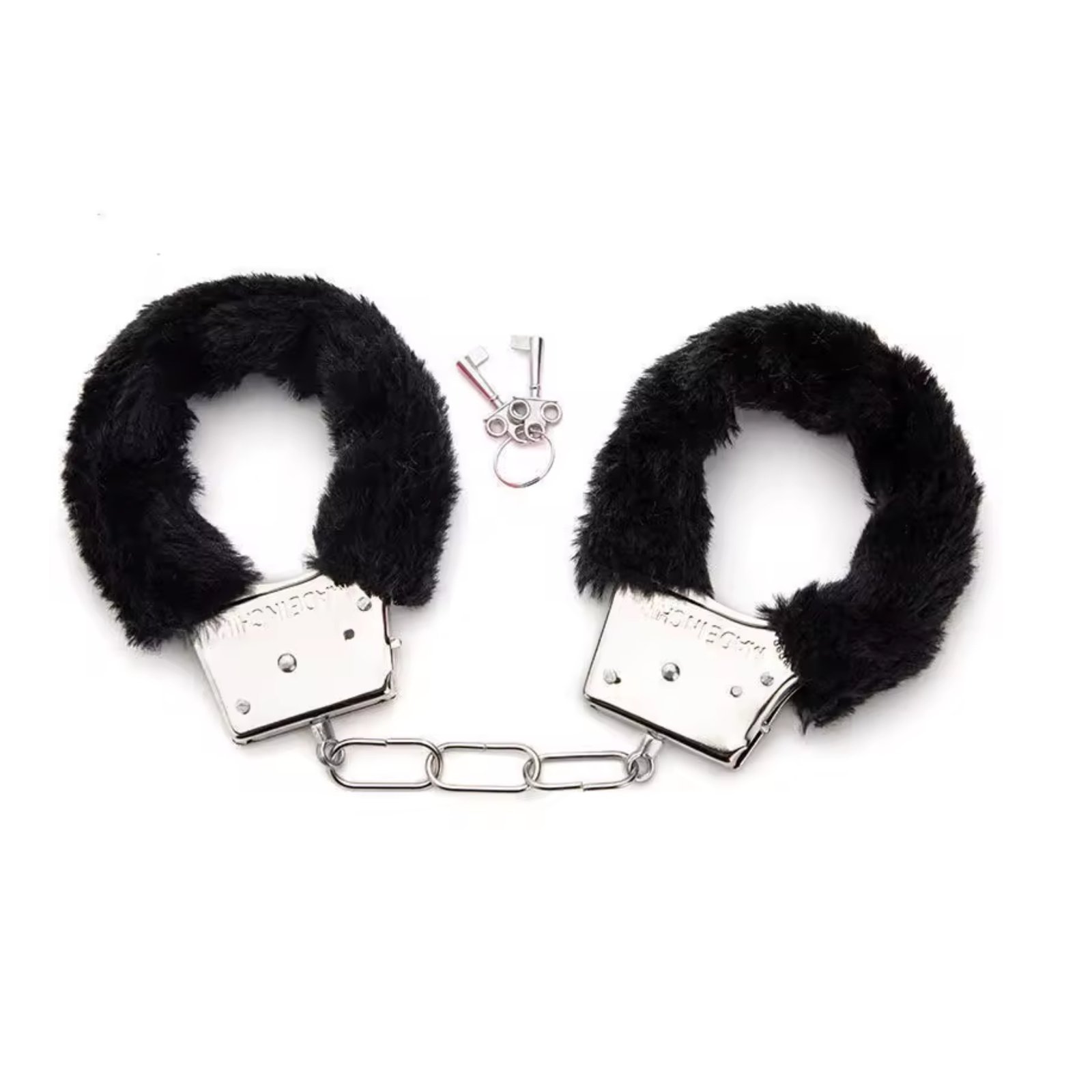 Furry HandCufss- Esposas Meálicas con Pelaje Negro Removible