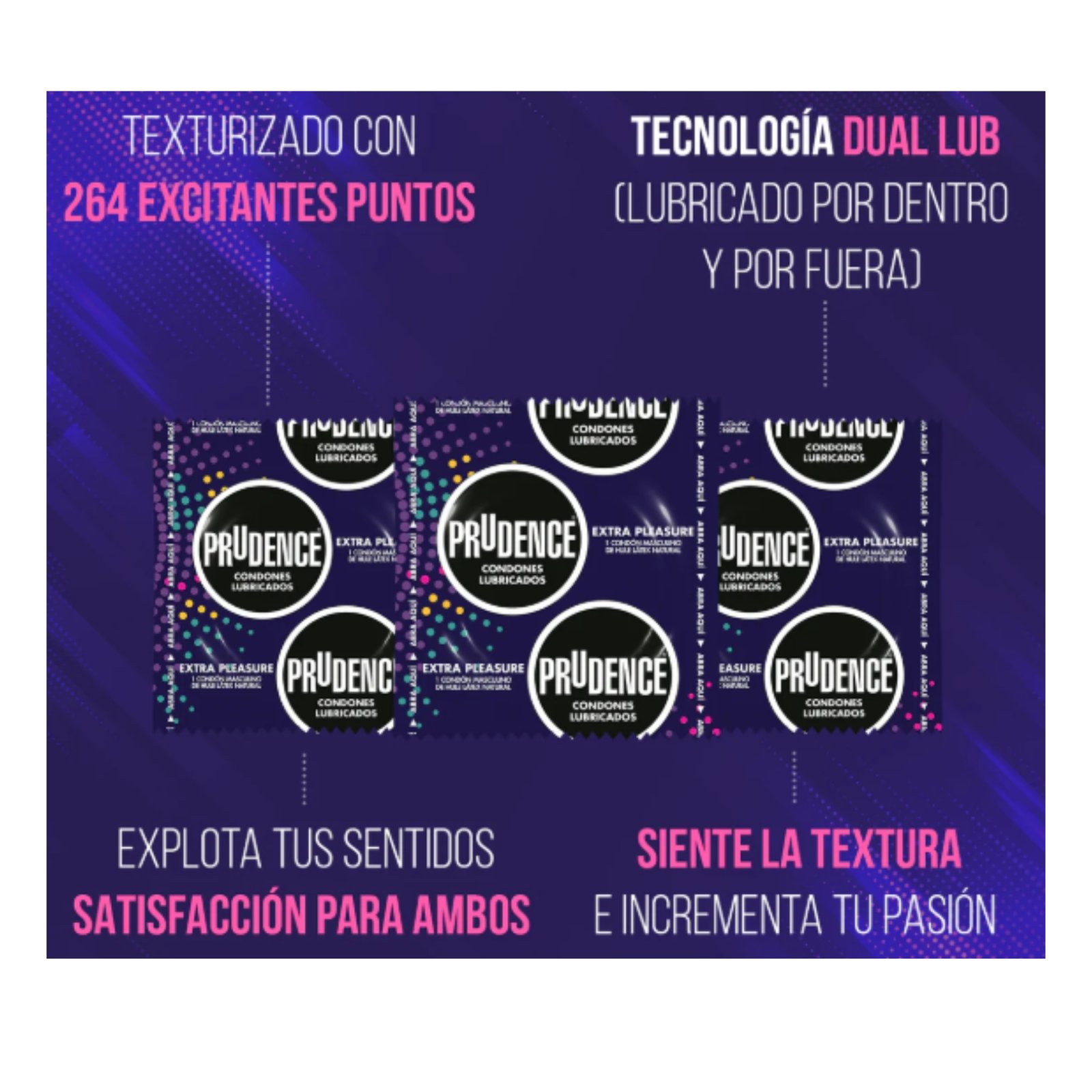 Prudence Condones Texturizados Extra Pleasure – 3 piezas - Imagen 3