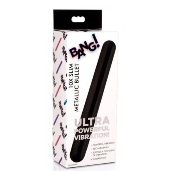 BANG! 10X Slim Metallic Bullet Negra – Vibrador recargable