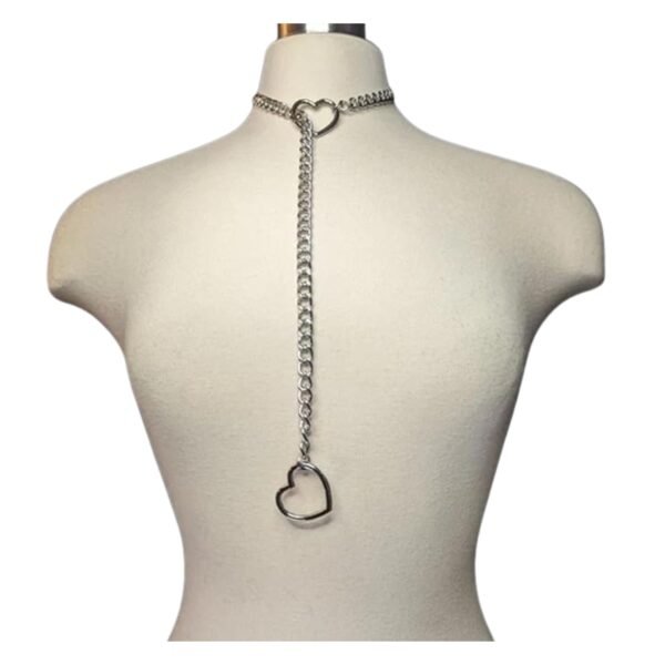 Collar de Cadena con Corazones Plateado