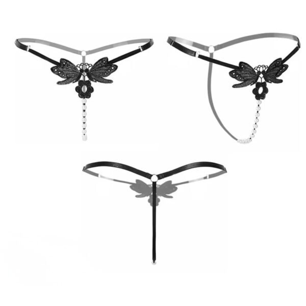 Panty con Perlas 06 – Tanga de Estimulación y Encaje Unitalla