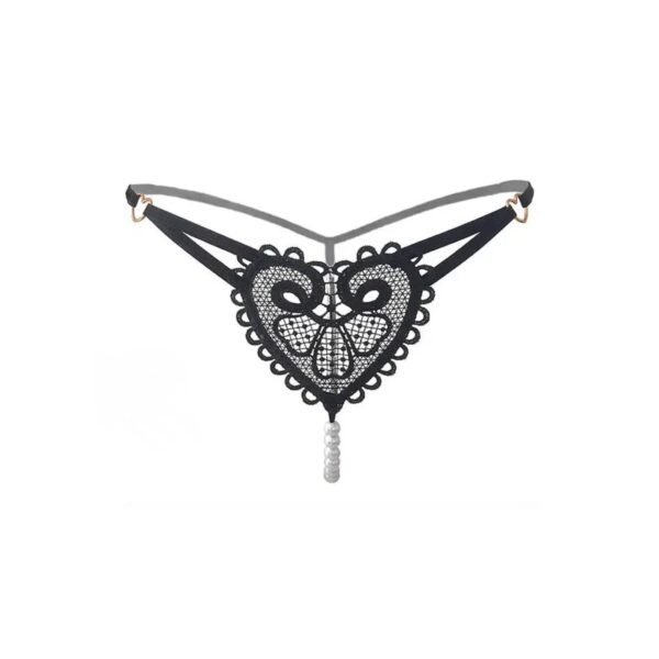 Panty con Perlas 08 – Tanga de Estimulación y Encaje Unitalla