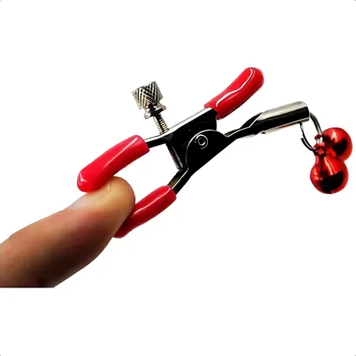 Pezoneras Pinzas para Pezones Ajustables con Cascabel- Rojo