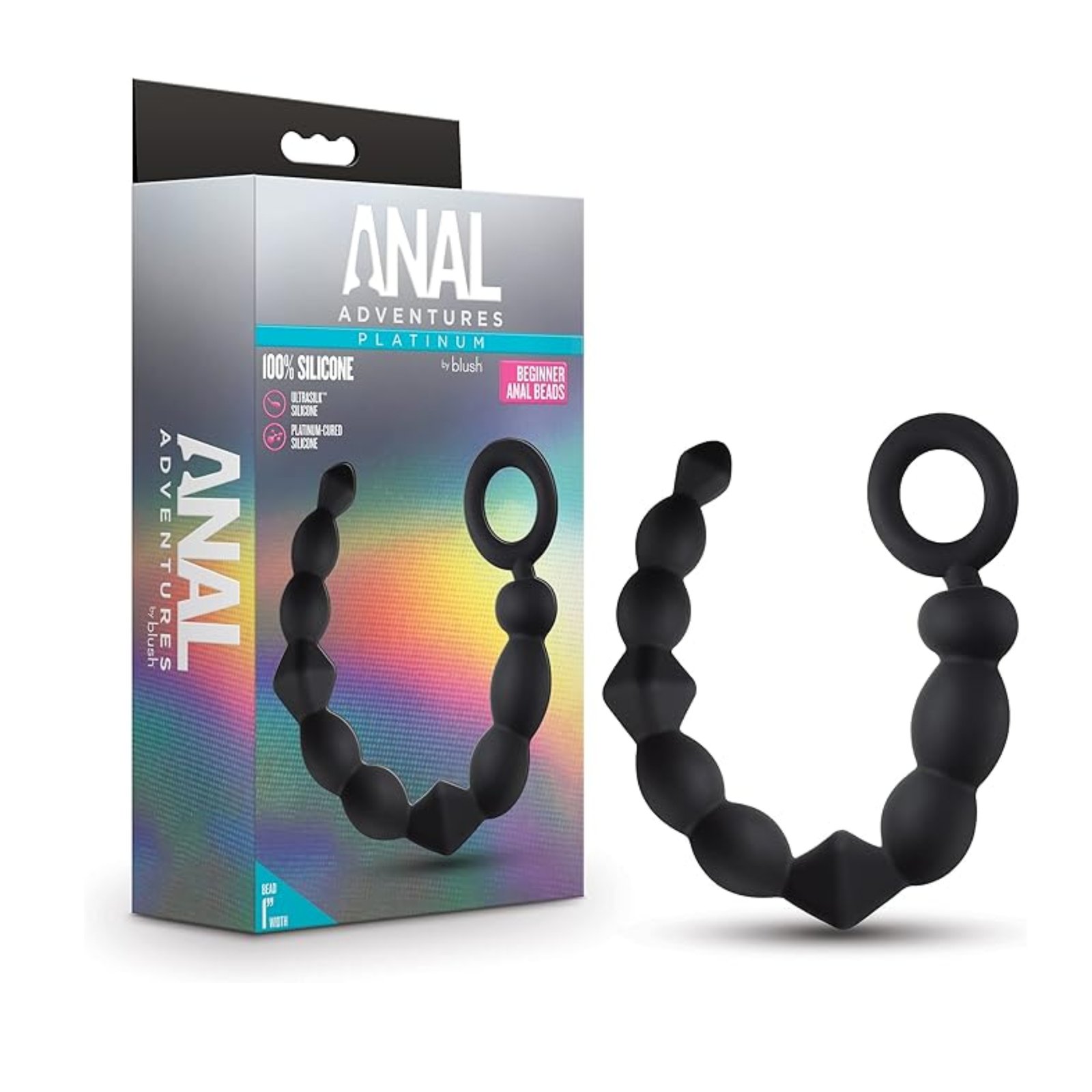 Anal Adventures Platinum – Beginner Anal Beads (Cuentas Anales para Principiantes) – Negro