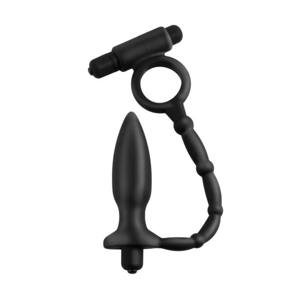 Anal Fantasy Collection – Kick-Kicker con Cockring (Estimulador Anal con Anillo para Pene) – Black / Negro (copia)