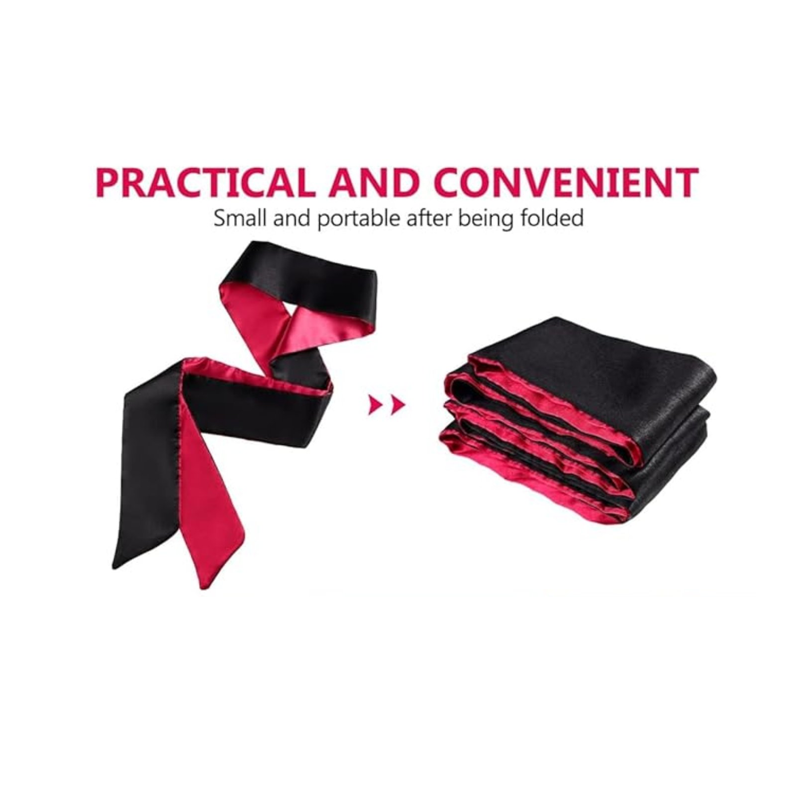 Antifaz de Satin Rojo con Negro- Antifaz de Tela Bondage - Imagen 5