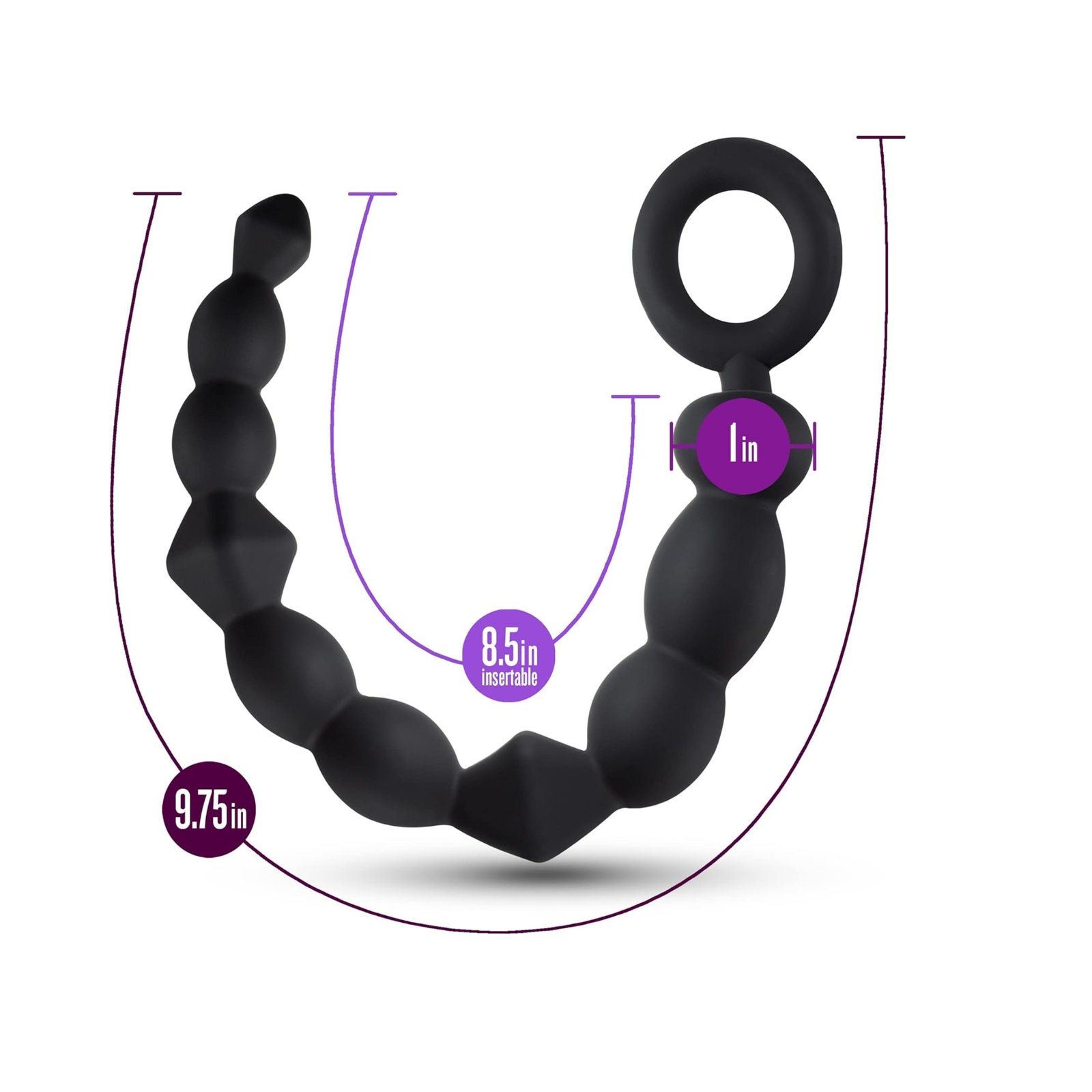 Anal Adventures Platinum – Beginner Anal Beads (Cuentas Anales para Principiantes) – Negro - Imagen 4