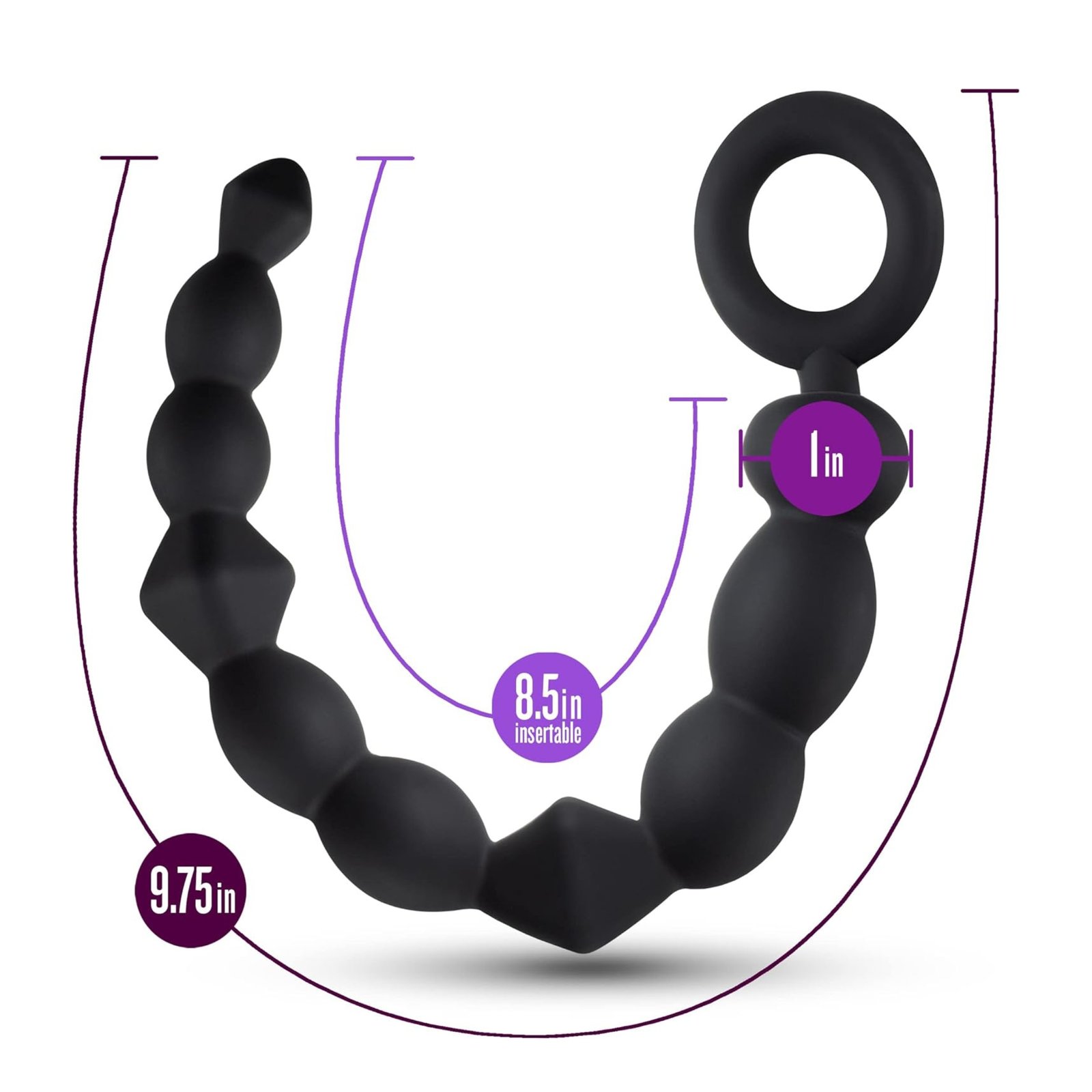 Anal Adventures Platinum – Beginner Anal Beads (Cuentas Anales para Principiantes) – Negro - Imagen 5