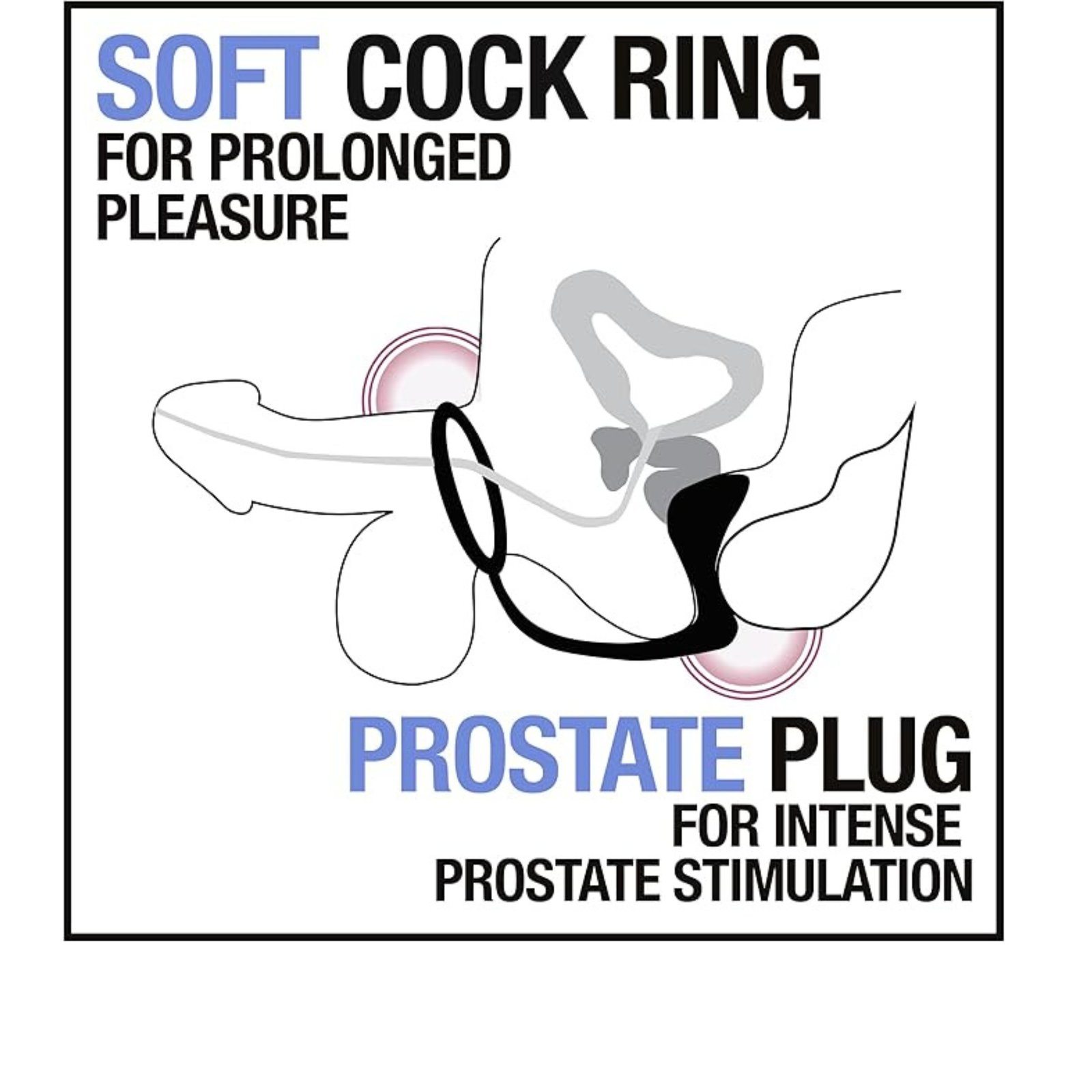 Anal Adventures Platinum – Cock Ring Plug – Black - Imagen 5