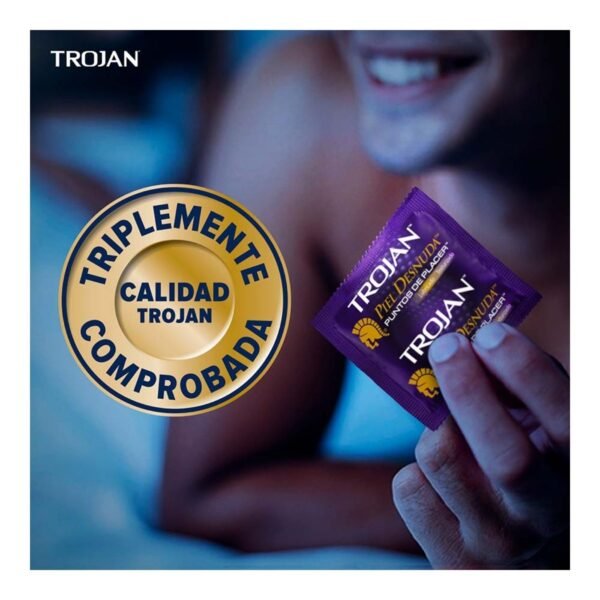 Condones Texturizados Trojan Piel Desnuda (Puntos de Placer)- 1 pieza