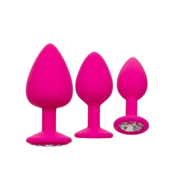 Plugs Anales De Silicon- Color Rosa- Kit De 3