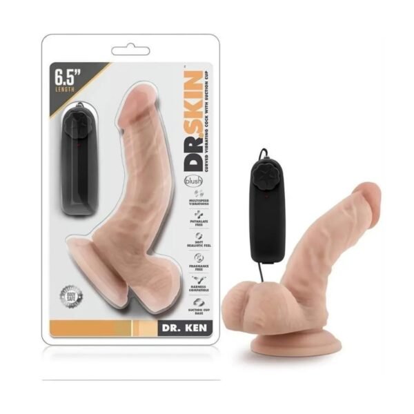 Dildo Vibrador Realista 16.5 cm/ 6.5″ con Control-Dr. Skin Ken 6.5”
