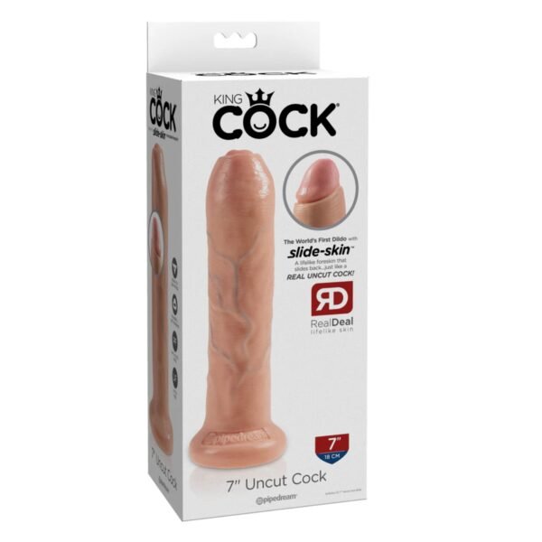 Dildo Realista de 7 Pulgadas Color Claro – King Cock 7 Uncut Light